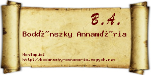 Bodánszky Annamária névjegykártya