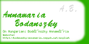 annamaria bodanszky business card